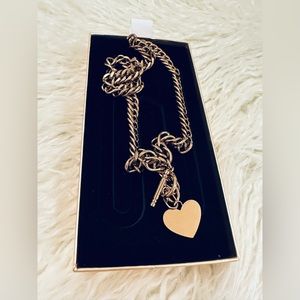 Abbott Lyon Heart Curb Chain Necklace (Rose Gold)